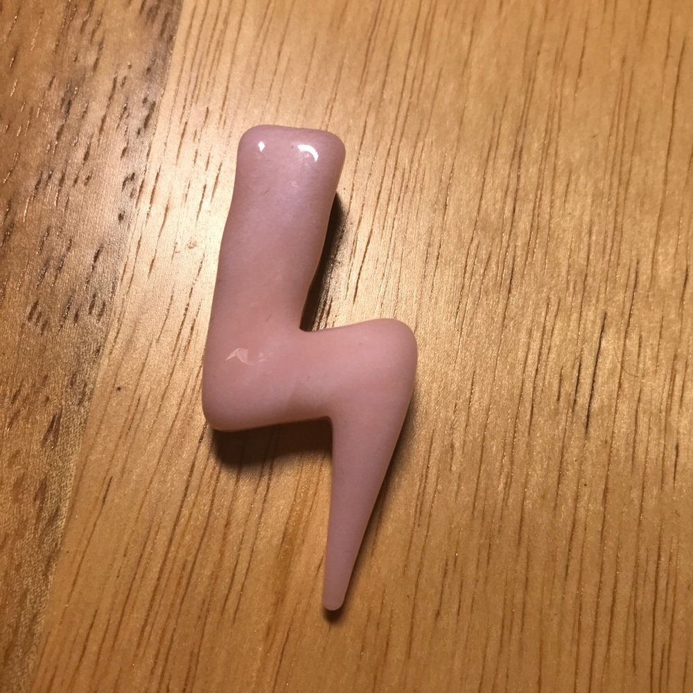 Pink Lighting Bolt Glass Pendant